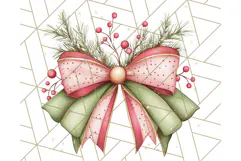 Muted Cozy Christmas Bows PNG Clipart, Winter Holiday Png Product Image 2