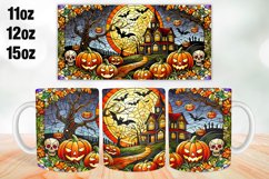 Halloween House Mug Wrap Sublimation 11oz, 12oz, 15oz Product Image 1
