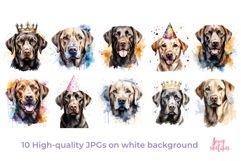 Labrador Retriever Watercolor Clipart 10 JPGs Product Image 2