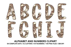 Cottage Floral Alphabet PNG Letters & Numbers 300DPI Product Image 2