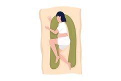 Sleeping mother to be with pregnancy pillow 2D vector Product Image 1