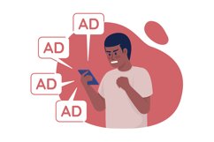 Internet users issues 2D vector isolated illustration set Product Image 4