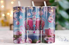 Merry Christmas Crown Tumbler Wrap | Christmas Wrap Product Image 1