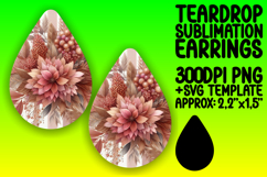 Elegant Teardrop Design PNG for Crafting , Autumn Flower Product Image 1