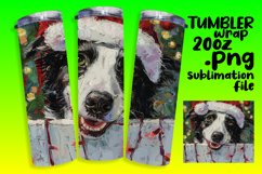 Winter Peeking Dog Pattern Christmas Tumbler Wrap 20oz Product Image 1