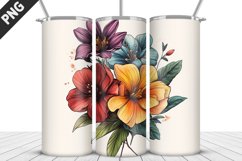 Flowers Tumbler Wrap | Sublimation Design | Tumbler PNG Product Image 1