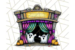 Halloween Buildings Clipart PNG, Haunted Houses Art Product Image 2