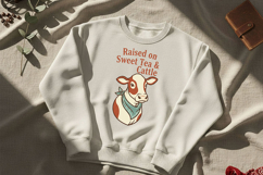 Raised on Sweet Tea &amp; Cattle Png Western Cowgirl Sublimation Product Image 4