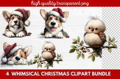 Whimsical Christmas Clipart | Cute Festive Holiday PNG Product Image 1