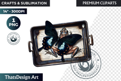 Dark Academia PNG, Gothic Butterfly Clipart Moody ephemera Product Image 1