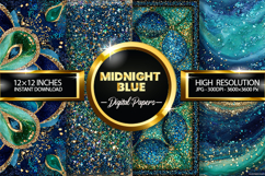 Midnight Blue Digital Papers - 04 variations Product Image 1