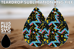 Lovely Teardrop Earrings Magic PNG, Funky Pattern Product Image 1