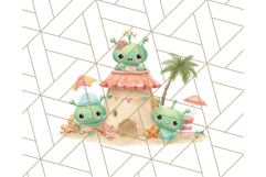 Alien Vacation Clipart PNG, Cute Summer Galaxy Art Clip Art Product Image 2