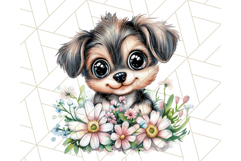 Cute Puppy Clipart, Adorable Dog PNG, Kawaii Watercolor Pup Product Image 2