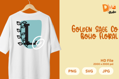Golden Sage Co Boho Floral Monogram Product Image 1
