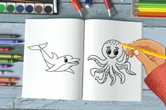 Fabulous Cute Sea Animals for Coloring Pages Product Image 2