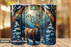 Christmas Stained Glass deer Tumbler Design Product Image 1