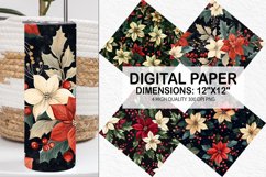 Christmas Floral Seamless Digital Paper-Christmas Background Product Image 1