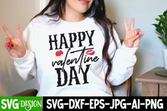 Happy Valentine Day SVG Cut File,Happy Valentines Day SVG Product Image 1