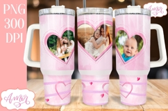 Pink 40oz photo tumbler wrap PNG, picture tumbler template Product Image 3