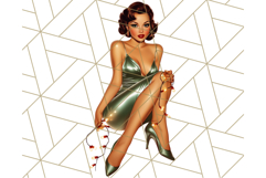 Vintage Glamorous Christmas Party Clipart PNG, Holiday Png Product Image 2