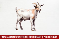 Farm Animals Wstercolor Clipart PNG Product Image 1