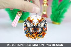 Butterfly And Sunflowers - Keychain Sublimation Design Product Image 1