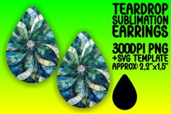 Glitter Mosaic Flower Teardrop Earring Art Product Image 1