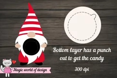 Gnomes in a striped hat Candy Dome svg, Couple Ornament Product Image 3