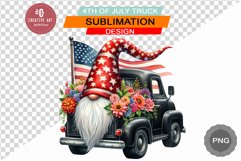 4th Of July Truck - Sublimation 4th of July PNG Product Image 1