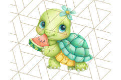 Cute Baby Turtle Clipart, Cute Animals Png Product Image 2