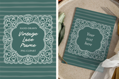 Hand Drawn Floral Lace Frame PNG Clipart Product Image 1