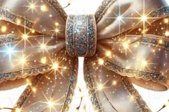 Christmas Lights Coquette Bow, Holiday PNG Design, Christmas Product Image 5