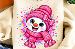 Pink Snowman PNG, Christmas PNG, Meltdown Snowman Christmas Product Image 5