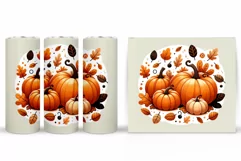Fall Pumpkin Tumbler Sublimation. Fall Tumbler Design Product Image 2