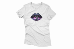 Gothic Glitter Lips Skull Jewel Halloween PNG Eerie Makeup Product Image 2