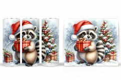 Christmas Raccoon Tumbler. Christmas Tumbler Sublimation Product Image 2