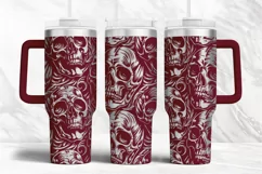 Tumbler laser svg| 40oz Tumbler Halloween Gothic Skulls wrap Product Image 3