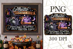 Mystic Manuscripts Shop Halloween PNG Sign Graphic Wizard Product Image 1