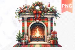 Christmas Fireplace- Clipart PNG Design Product Image 1