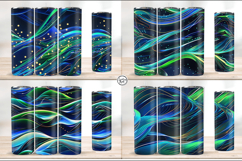 4 Vivid Neon Lines Tumbler Sublimations , 20 oz Tumbler Wrap Product Image 2