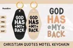 Christian Quote Motel Keychain SVG | God Has My Back Product Image 1
