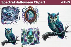 Spectral Halloween Clipart PNG Product Image 1