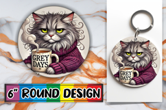 Joyful Round Coaster Sublimation, Grumpy Cat Product Image 1