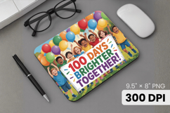 100 days of school Mouse Pad, Teacher PNG Sublimation Design Product Image 1