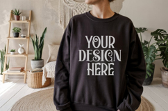 Black Gildan 18000 Sweatshirt Model Mockups, Sweatshirts Product Image 1