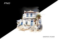 Greece summer clipart, Mediterranean Vacation Clipart Product Image 1
