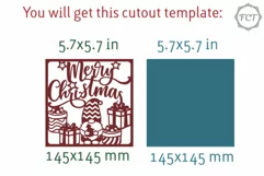 Merry Christmas card SVG Gnome| Christmas Cricut, Laser cut Product Image 4