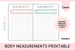 Body Measurement Printable 2 | Measurements Tracker Template Product Image 1