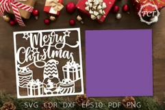 Merry Christmas card SVG Gnome| Christmas Cricut, Laser cut Product Image 2